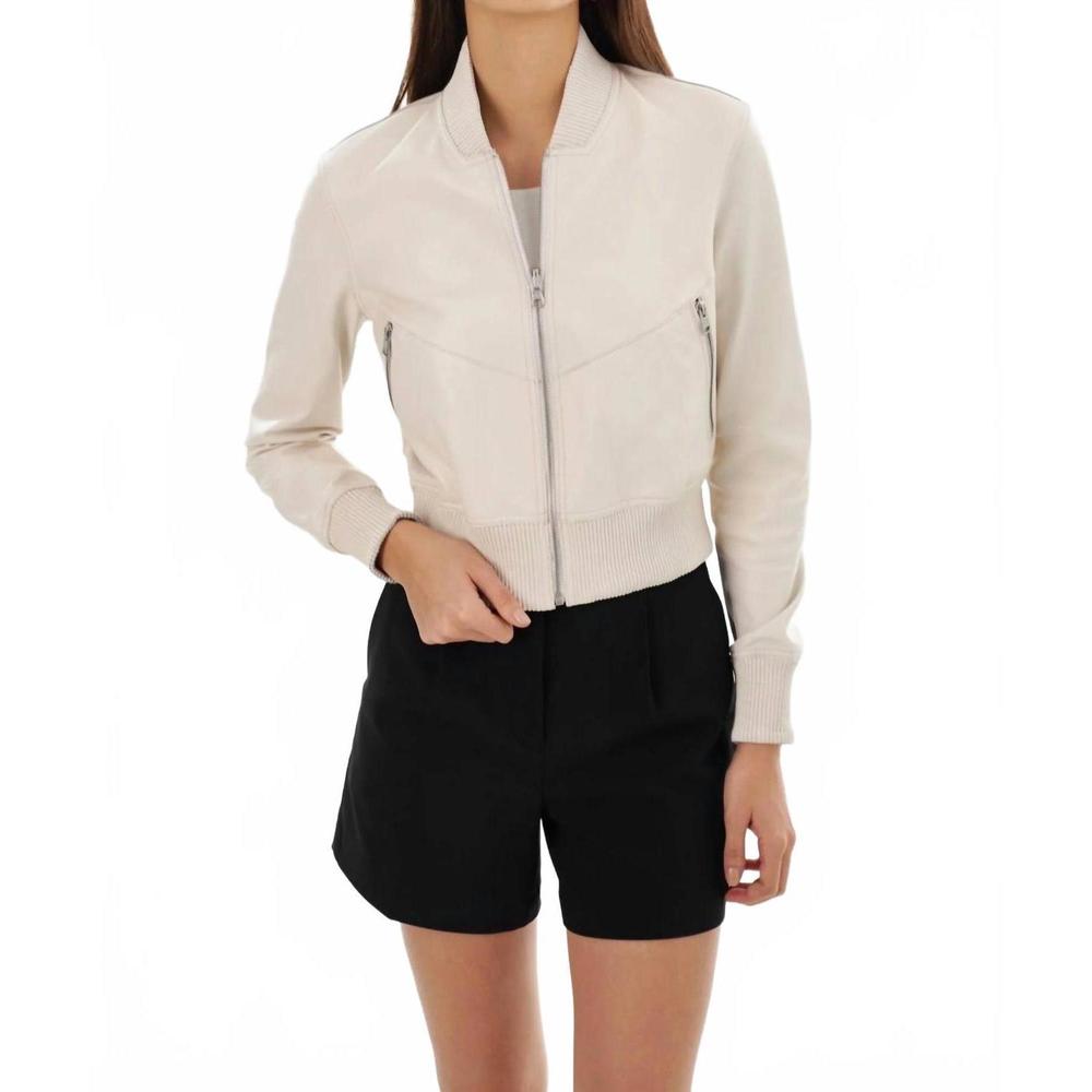 Lamarque Cream Bomber Jacket
